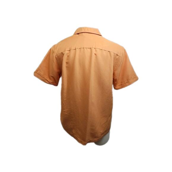 Vintage Cubavera Collar Short Sleeve Button Down Orange Size Large - Picture 2 of 6